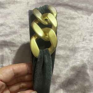 Gold Chain Velvet Headband